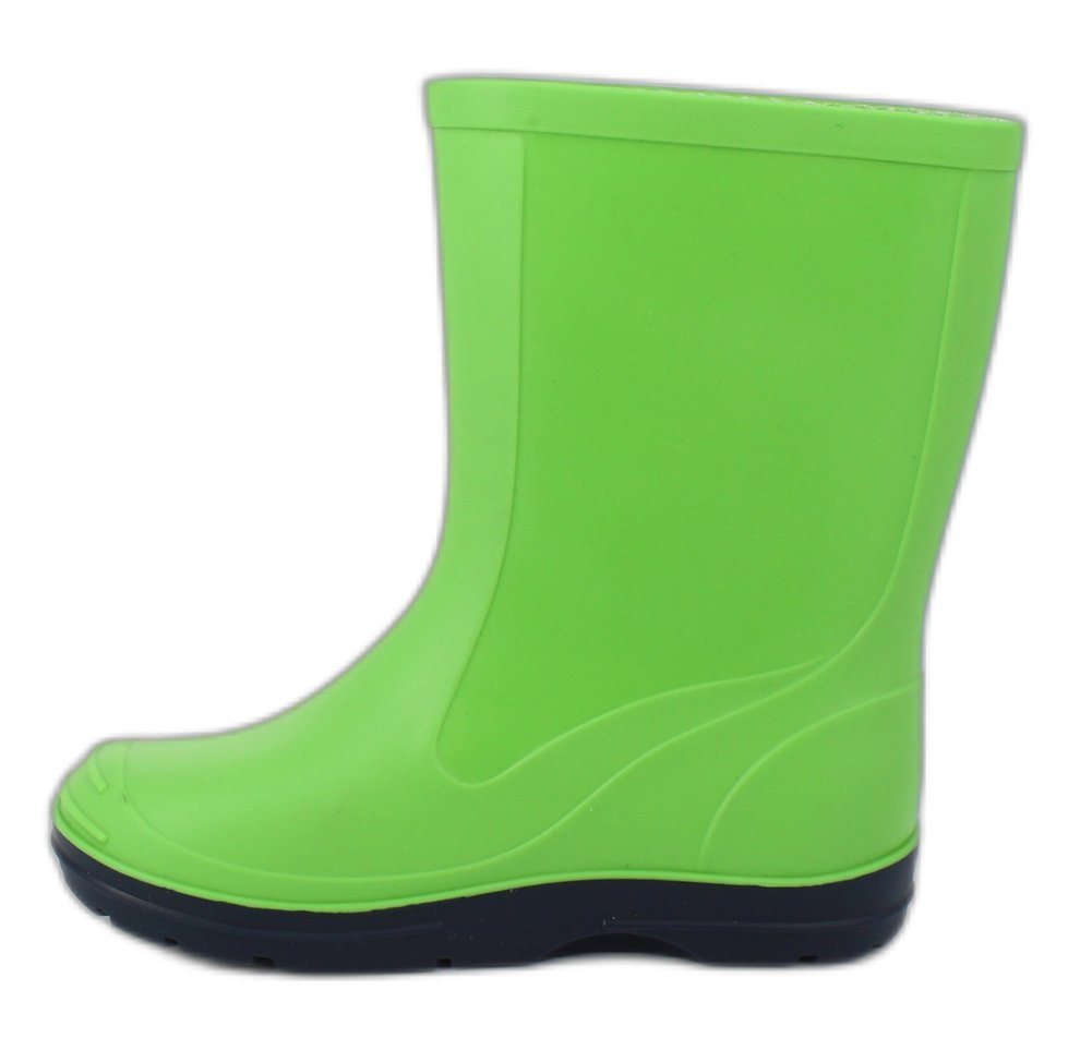 Beck Regenstiefel Basic Gummistiefel (für Mädchen und Jungen, in vielen Farben und Größen verfügbar) schmaler Schlupf-Stiefel, herausnehmbare Innensohle (grün)