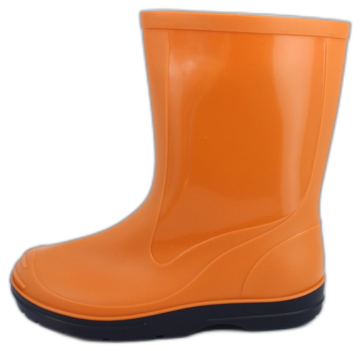 Beck Regenstiefel Basic Gummistiefel (für Mädchen und Jungen, in vielen Farben und Größen verfügbar) schmaler Schlupf-Stiefel, herausnehmbare Innensohle (orange)