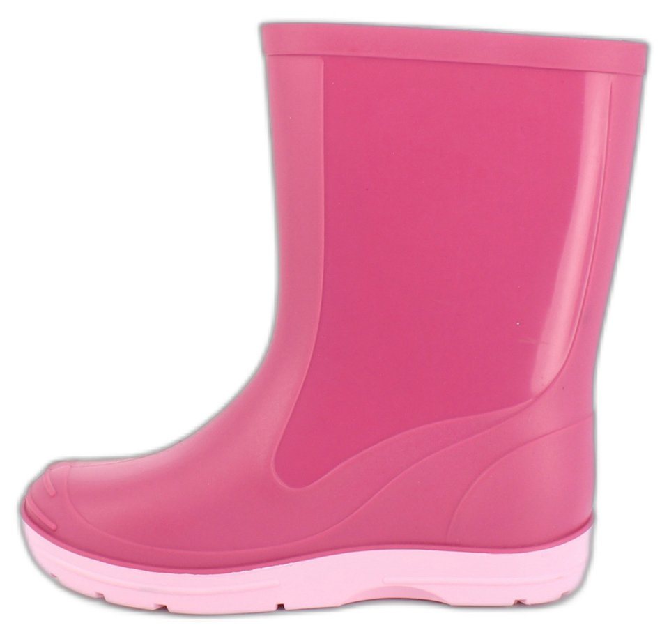 Beck Regenstiefel Basic Gummistiefel (für Mädchen und Jungen, in vielen Farben und Größen verfügbar) schmaler Schlupf-Stiefel, herausnehmbare Innensohle (rosa)