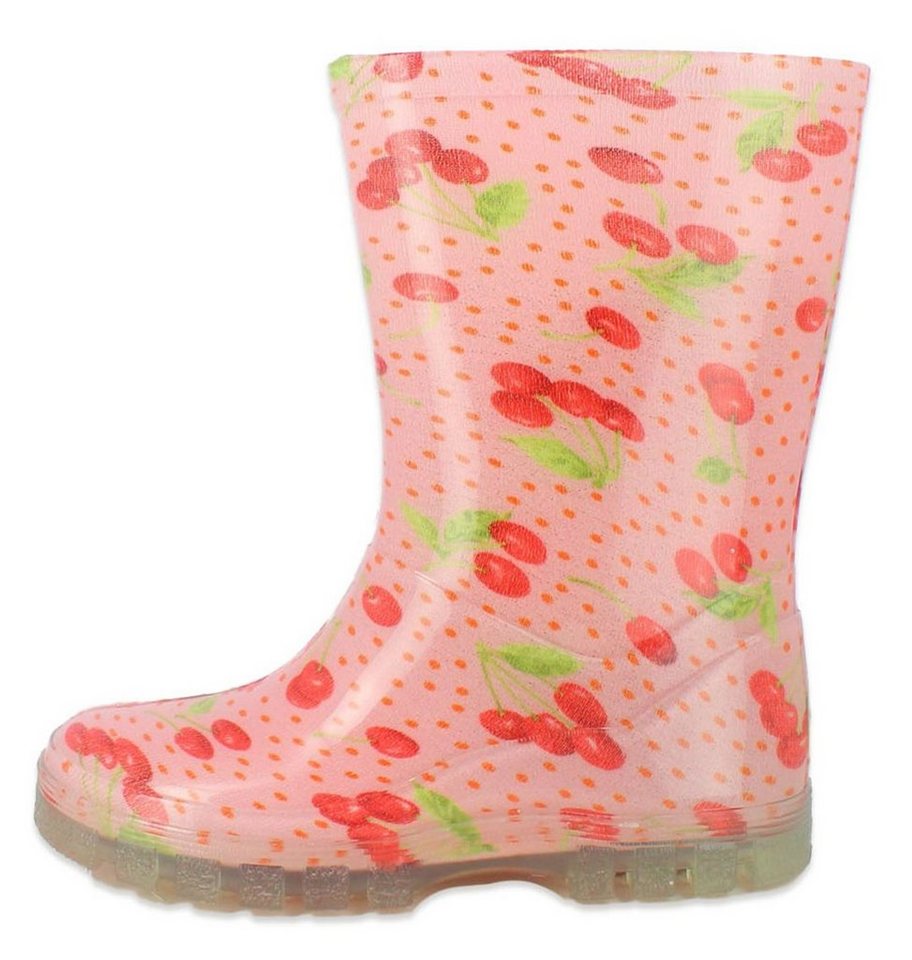 Beck Regenstiefel Kirschen Gummistiefel (wasserdichte, fröhliche Schlupfstiefel, für trockene Füße bei Regenwetter) herausnehmbare Innensohle, robuste Materialien