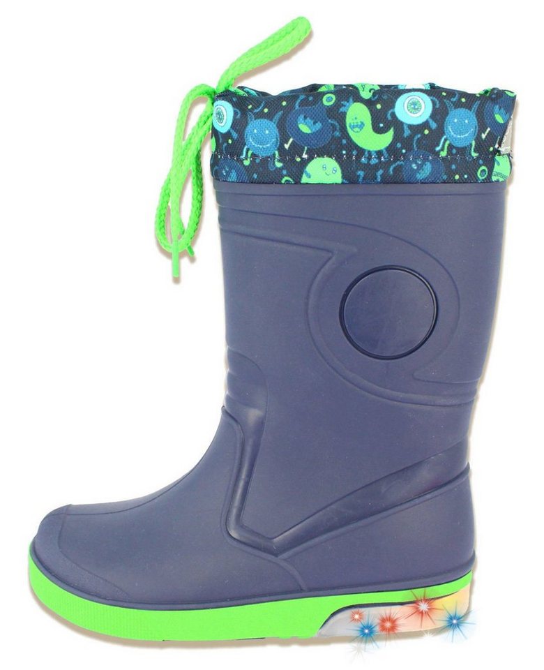 Beck Regenstiefel mit Blinkersohle Blinking Flummies mit Warmfutter Gummistiefel (für Jungen, kuscheliges Warmfutter, für warme Füße bei Nässe und Kälte) wasserdicht, schmale Passform