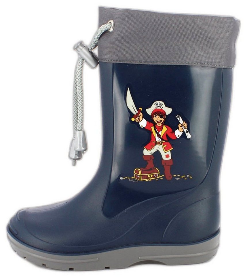Beck Regenstiefel Pirat Gummistiefel (wasserdichter, schmaler Stiefel, für trockene Füße bei Regen und Matschwetter) herausnehmbare Innensohle
