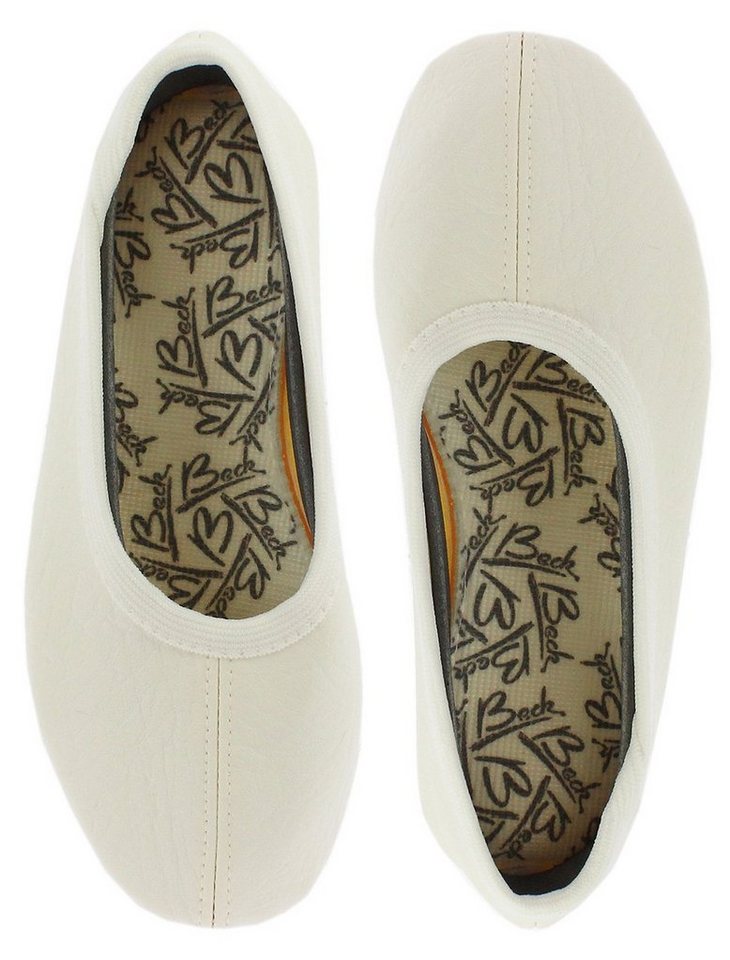 Beck Schläppchen aus Kunstleder, Gummisohle Gymnastikschuh (sehr robustes veganes Kunstleder, Gr. 23-48 erhältlich) rutschfeste Gummi-Laufsohle