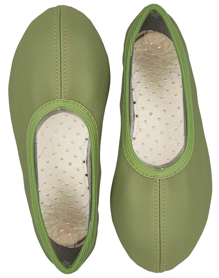 Beck Schläppchen Chance aus veganem Leder, perforierte Gummisohle Gymnastikschuh Sehr robust - perforierte Laufsohle