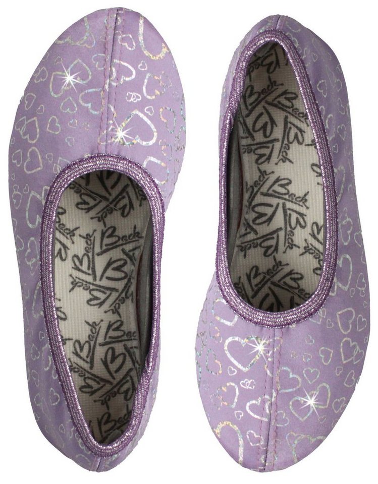 Beck Schläppchen Deluxe Gymnastikschuh (bis Gr. 38 erhältlich, für Sport und Zuhause) mit rutschfester Gummi-Laufsohle