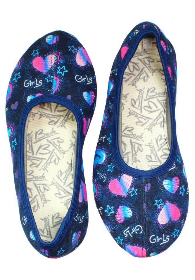 Beck Schläppchen Girls Gymnastikschuh rutschfeste Laufsohle, Made in Germany