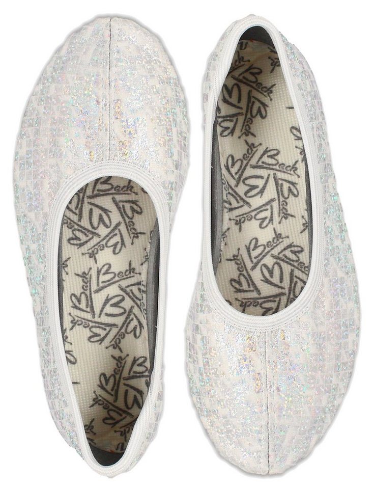 Beck Schläppchen Glamour Gymnastikschuh (bis Gr. 42 erhältlich) mit rutschfester Gummi-Laufsohle