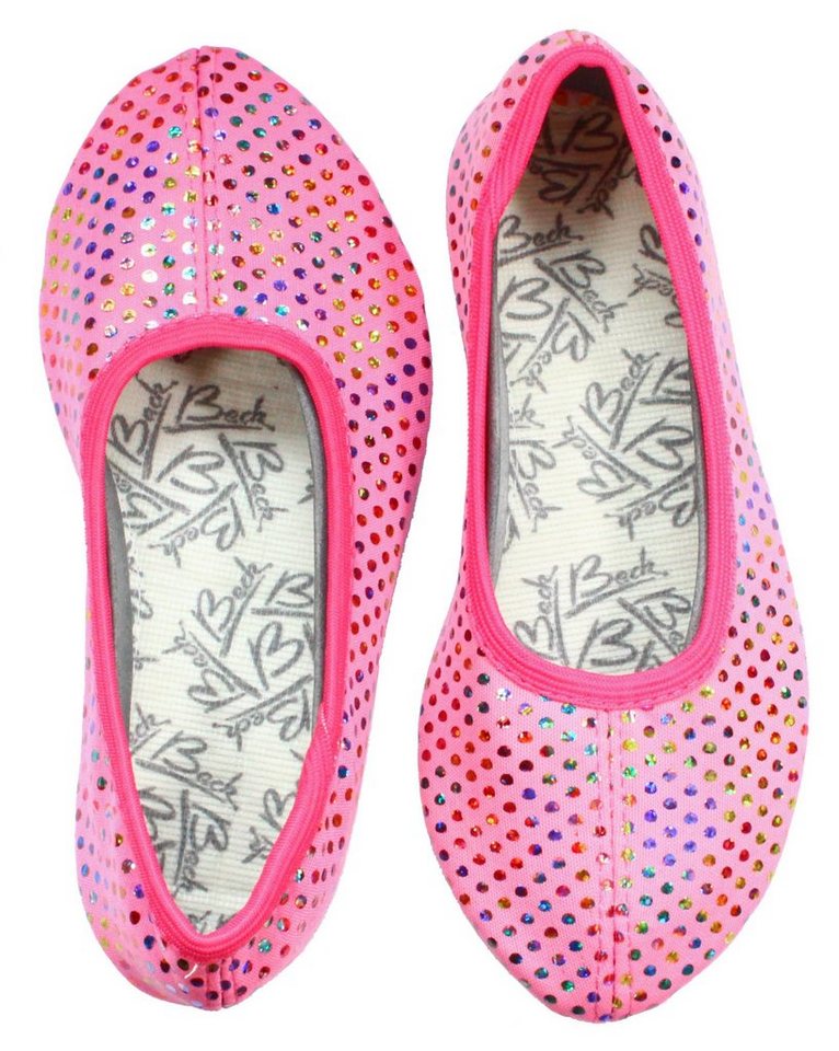 Beck Schläppchen Punkt Multi Gymnastikschuh rutschfest, Handgenäht in Deutschland