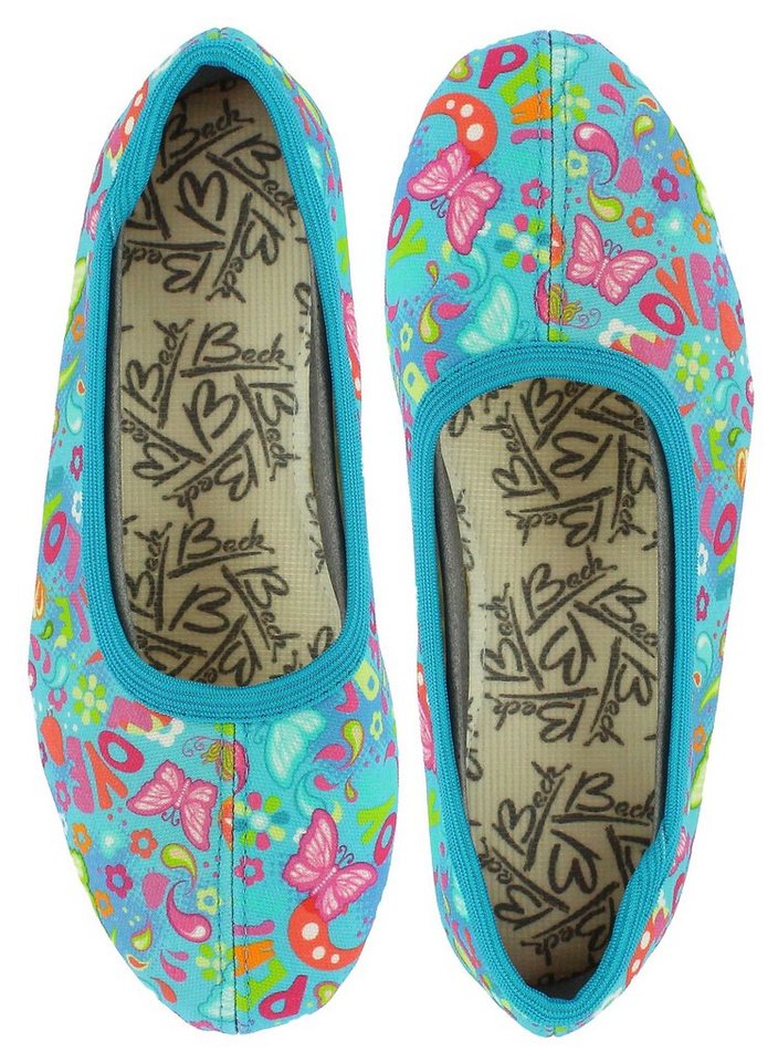 Beck Schläppchen Spring Gymnastikschuh (Handgenäht in Erlenbach) rutschfeste Sohle aus Naturkautschuk