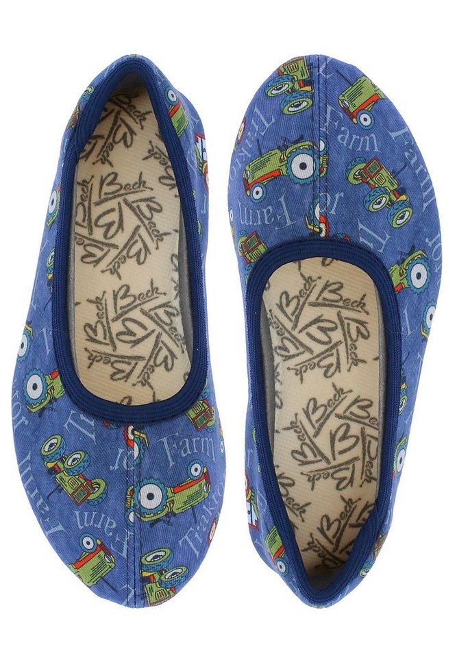 Beck Schläppchen Traktor Gymnastikschuh (für Sport, Kita, Schule und Zuhause) mit rutschfester Gummi-Laufsohle