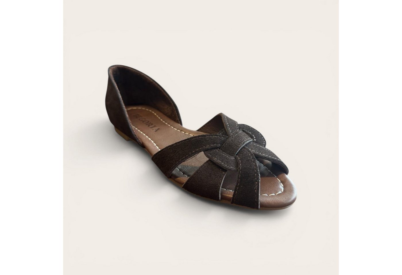 Begoria Charm - Stillvolle Wildleder Damen Loafer mit Schleife Loafer (braun)