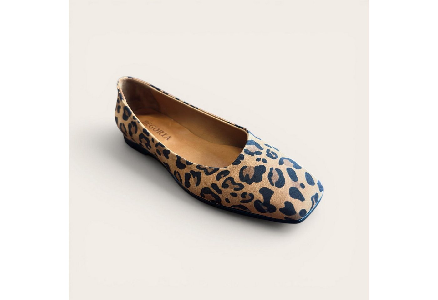 Begoria City Muse - Bequeme Leopard Leder Ballerinas Ballerina