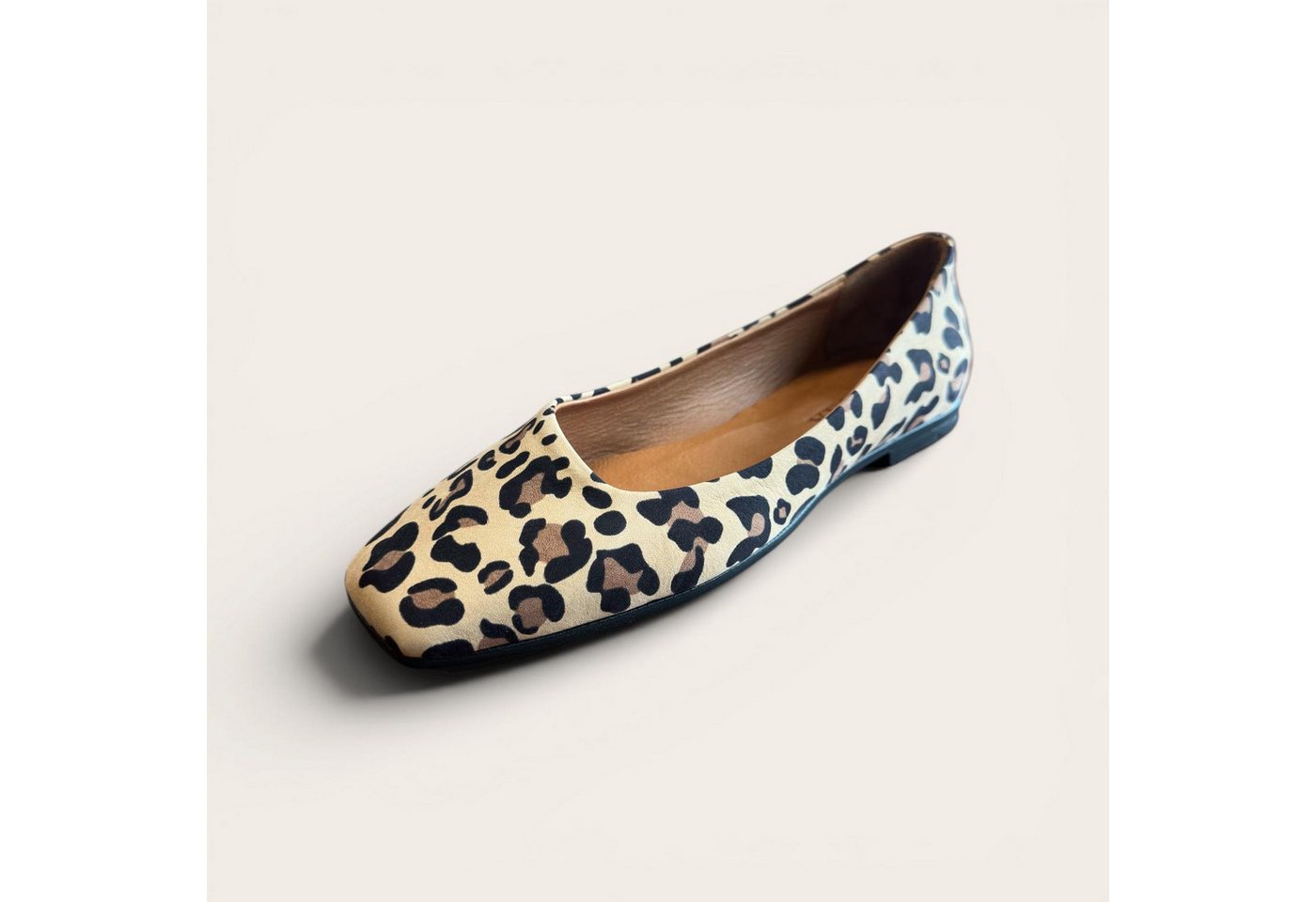 Begoria City Muse - Bequeme Leopard Leder Ballerinas Ballerina (Leopard)