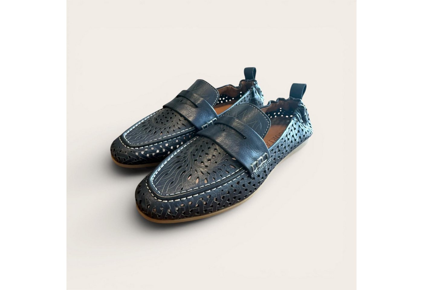 Begoria Mirella - Leichter Sommer Slipper aus Leder Loafer