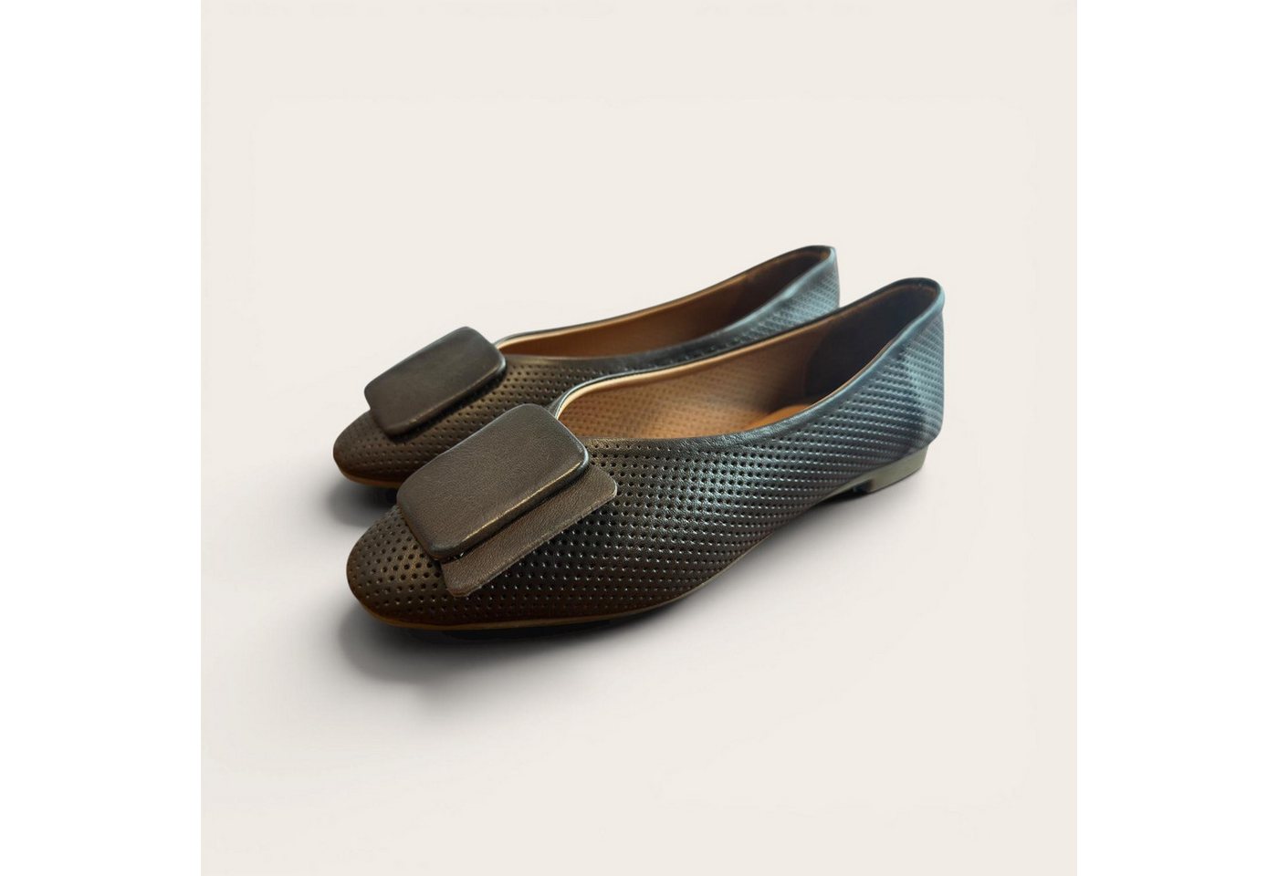 Begoria Snake - Exquisite Leder-Ballerinas mit Schlangenmuster Ballerina (braun)