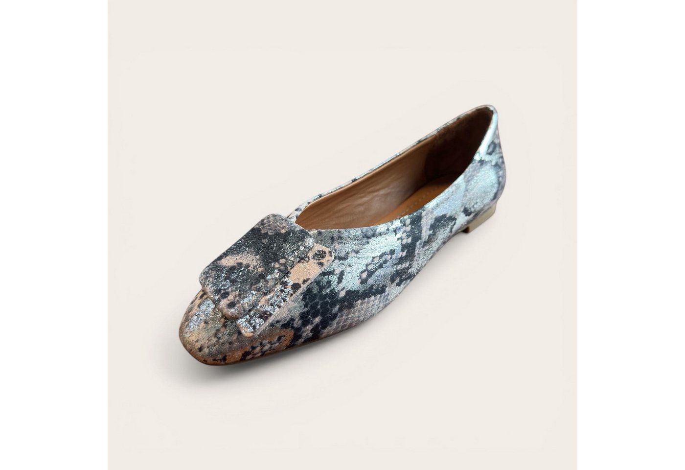 Begoria Snake - Exquisite Leder-Ballerinas mit Schlangenmuster Ballerina