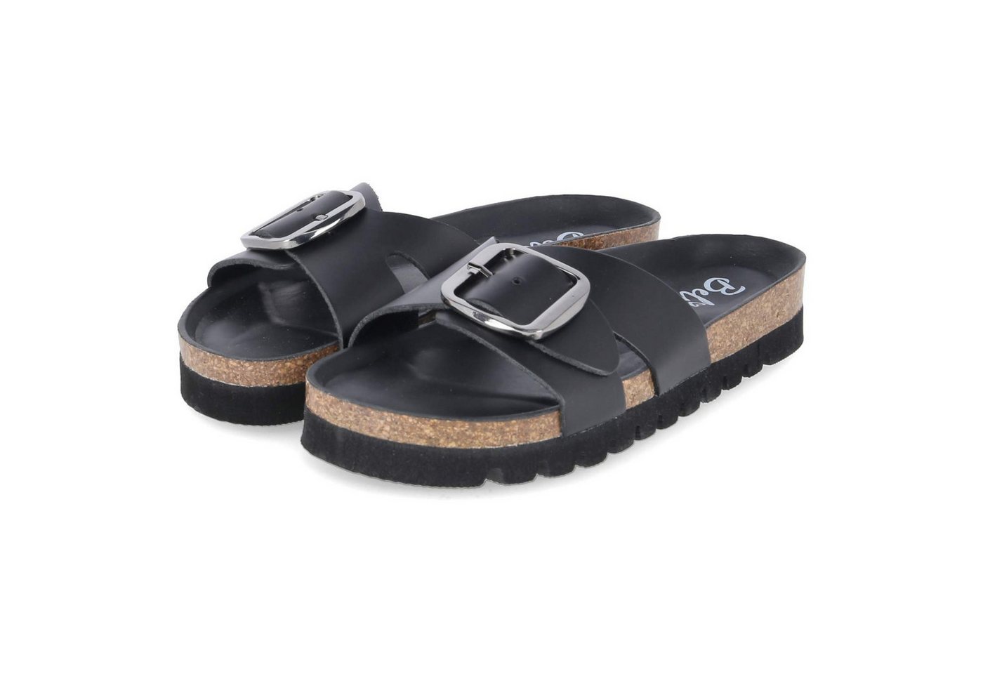 Beliana 1944/12326/Grafito/Napa 01 Damen Glattleder black Pantolette