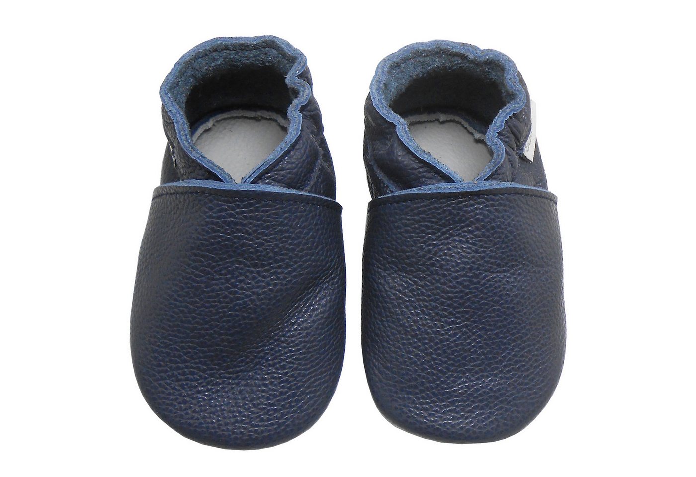 Bemesu Baby Leder Krabbelschuhe Lauflernschuhe Rutschfest Krabbelschuh (blau)