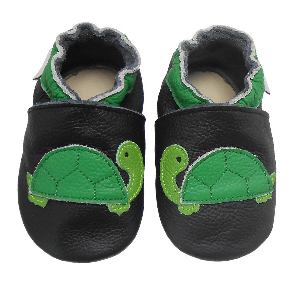 Bemesu Weiche Leder Krabbelschuhe Baby Lauflernschuh Lederpuschen Schildkröte Krabbelschuh