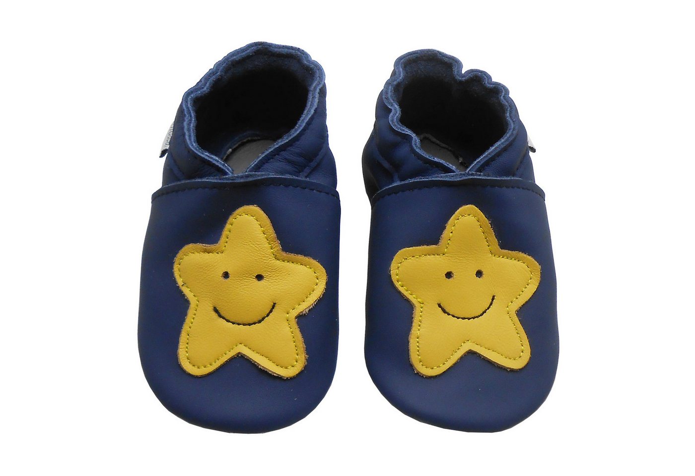 Bemesu Baby Leder Krabbelschuhe Lauflernschuhe weich rutschfest Krabbelschuh (Muster: Löwe) (blau)