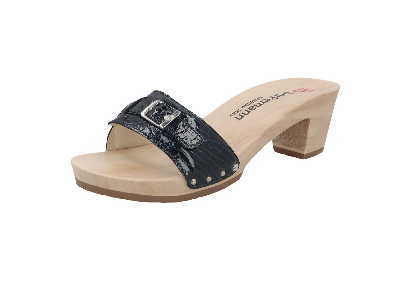 Berkemann Erwachsene Holz Peggy Pantolette Leder Pantolette (blau)