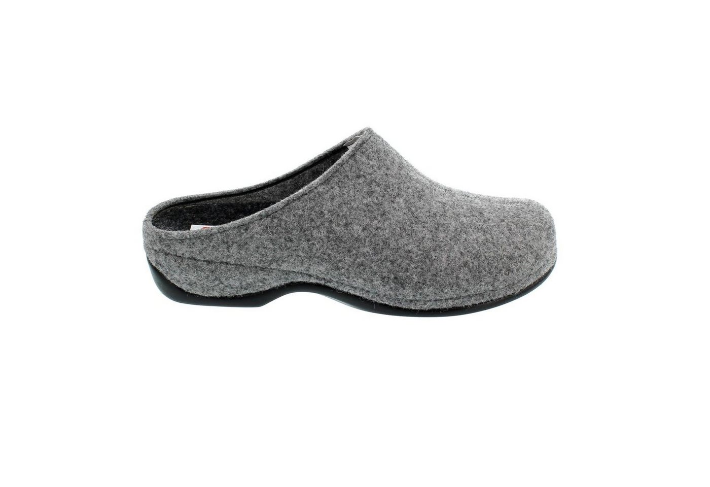Berkemann Florina, hellgrau, Filz, Hausschuhe, Weite H, Wechselfußbett Pantoffel