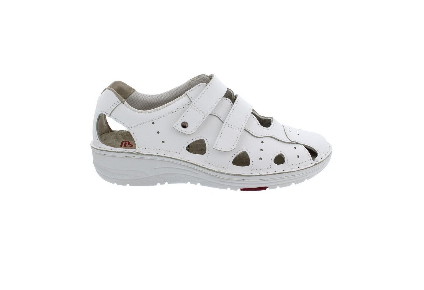 Berkemann TEC-PRO LARENA Halbschuh, Leder/Work/ weiß, Klettverschluss, Klettschuh