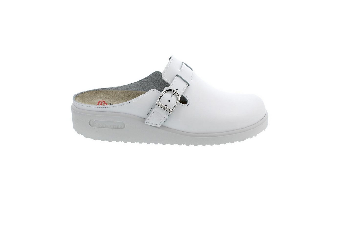 Berkemann Tec-Pro Toivo, Clog, Glattleder, weiß, Wechselfußbett, Weite Clog
