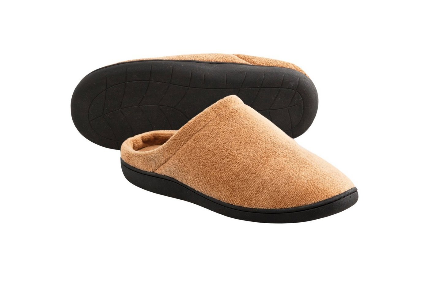Best Direct® Stepluxe® Slippers Hausschuh (2-tlg) Pantoffeln mit Gelkern, braun, 36-46, warm, weich, waschbar