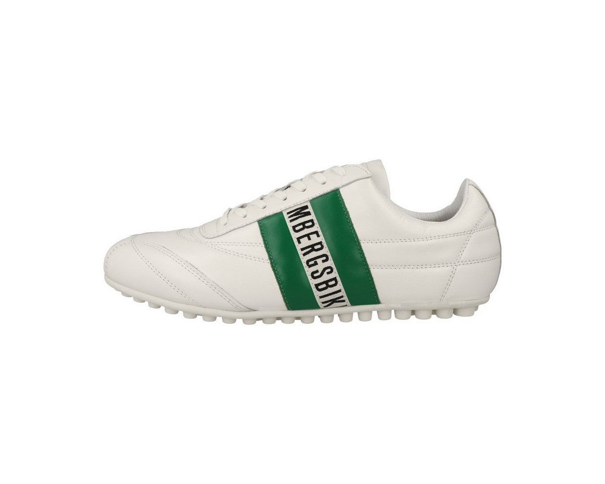 Bikkembergs Soccer Herren Sneaker Turnschuhe, Sportschuhe, Freizeitschuhe, Halbschuhe, Schnürschuhe (weiß/grün)