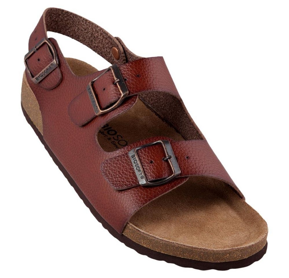 Biosoft Comfort & Easy Walk Biosoft Herren Sandalen Leder Optik Größe 43 - 47 LARS, Herrensandale Sandale