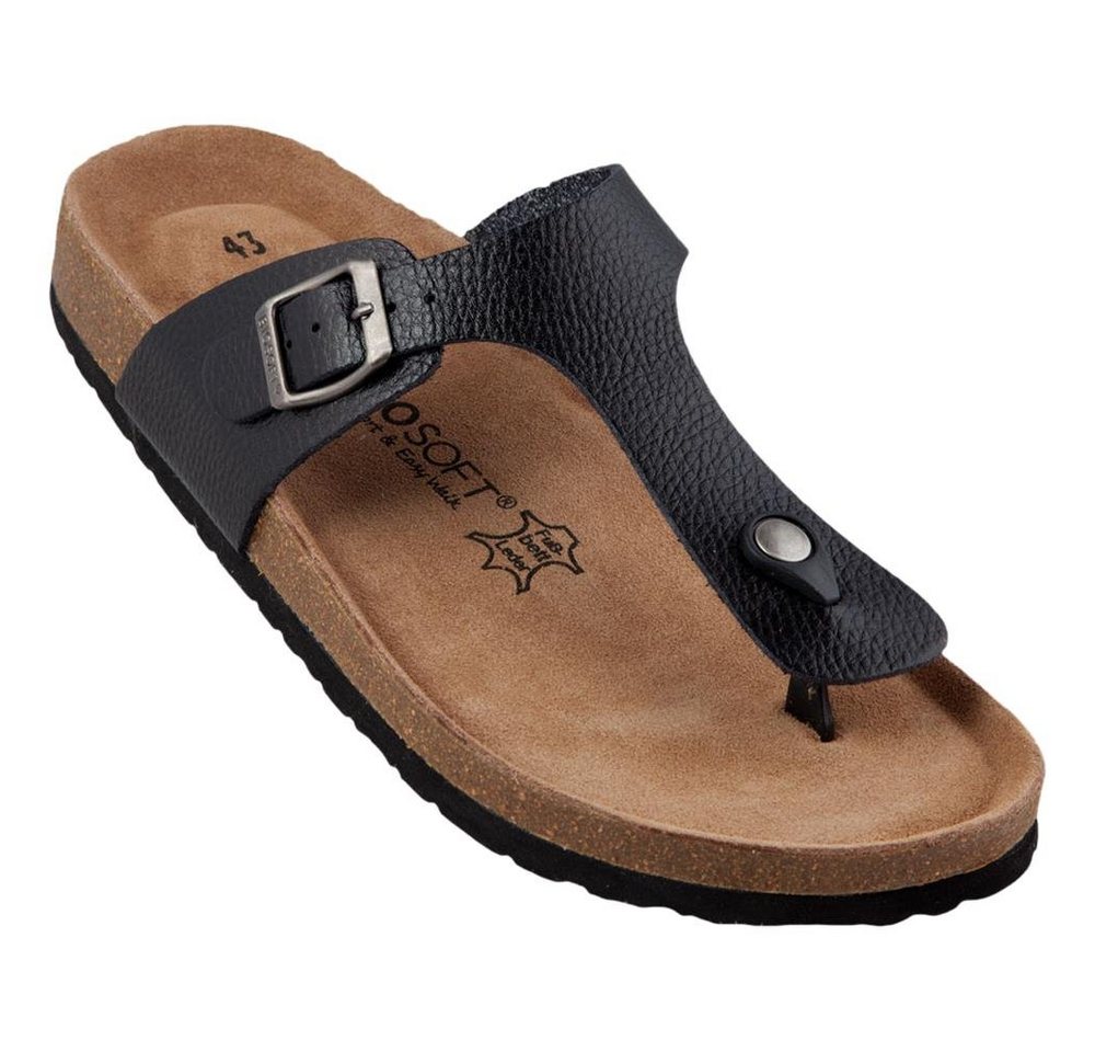 Biosoft Comfort & Easy Walk Biosoft Herren Sandalen Zehentrenner Leder Optik Größe 43 - 47 DAVID Sandale