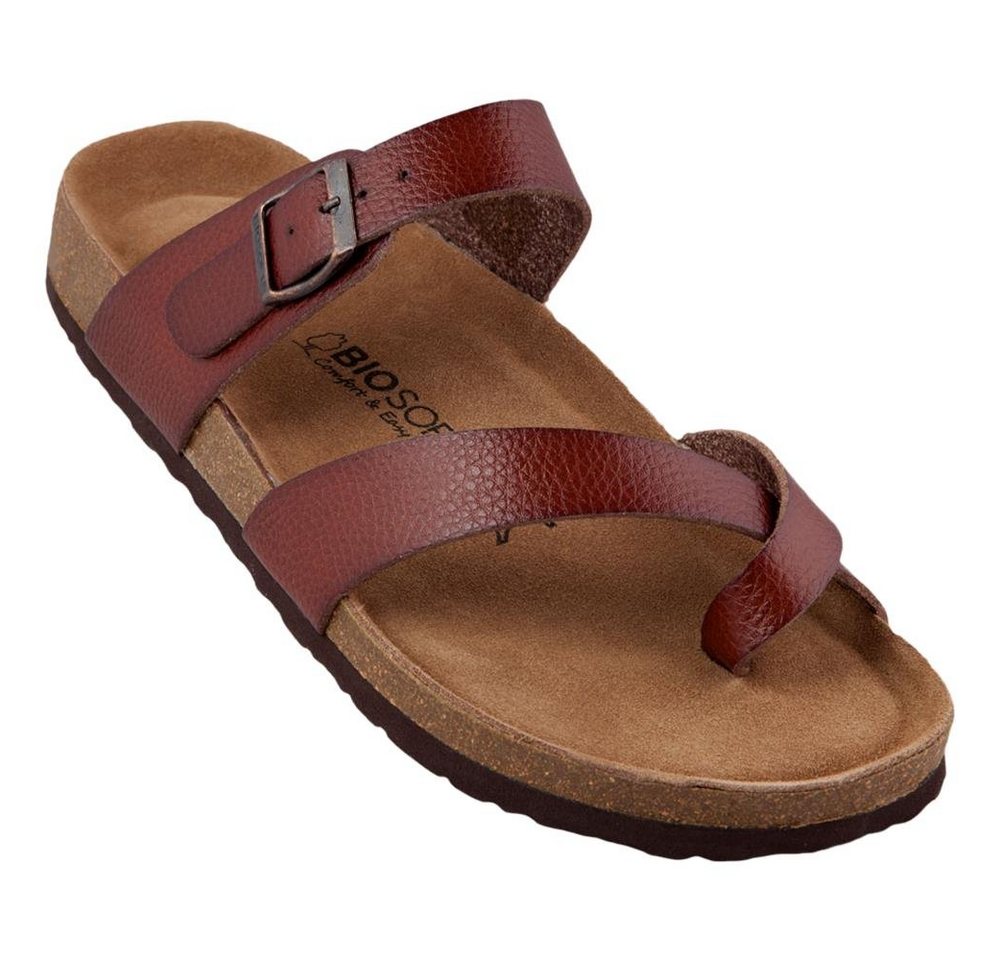 Biosoft Comfort & Easy Walk Biosoft Herren Sandalen Zehentrenner Leder Optik Größe 43 - 47 KAI, Sandale