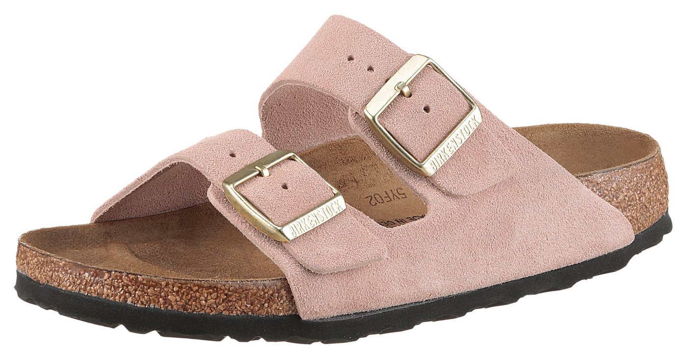 Birkenstock Arizona Suede SFB Pantolette Sommerschuh, Strandschuh, Hausschuh, Leder, schmale Schuhweite E