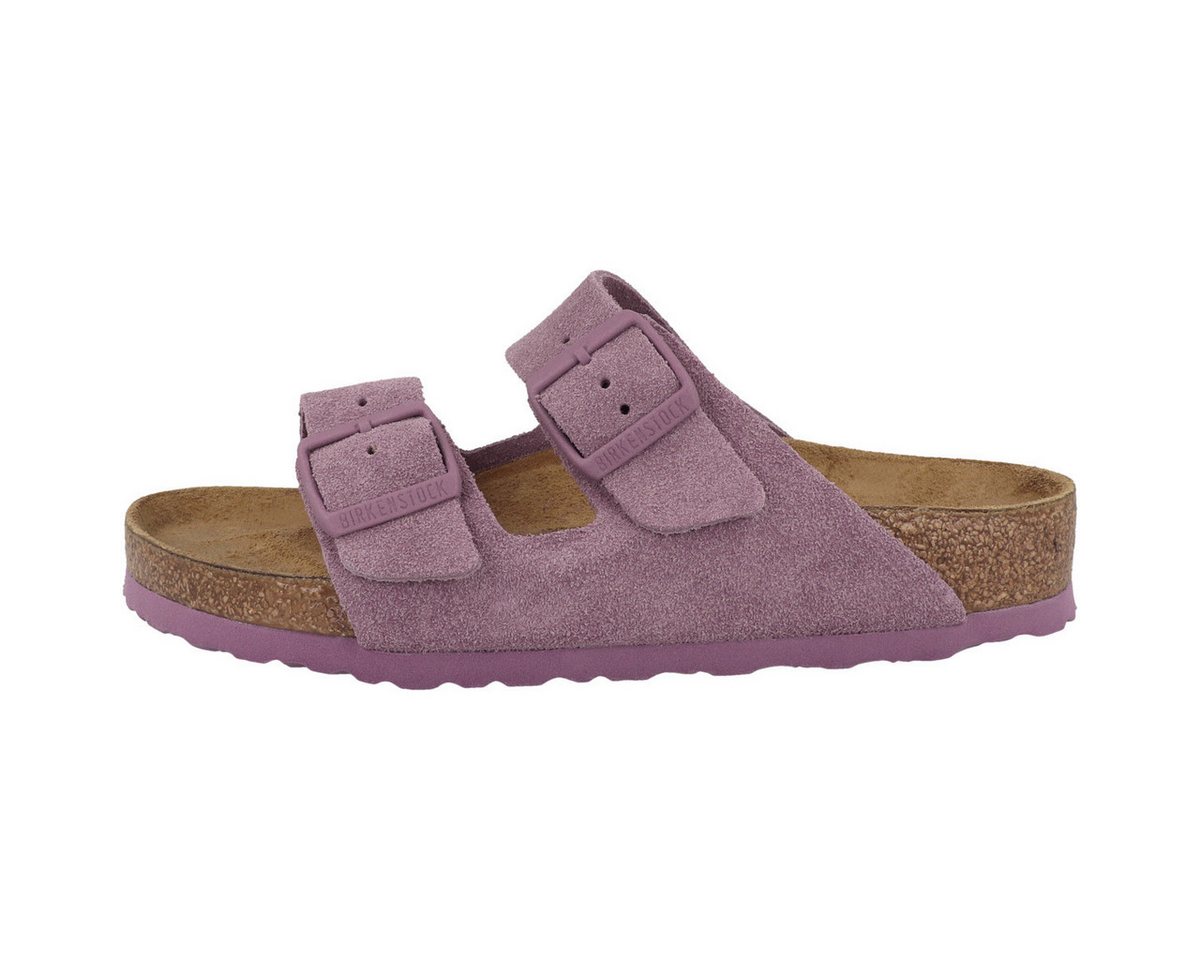 Birkenstock Arizona Veloursleder normal Unisex Erwachsene Pantolette Sandaletten, Sommerschuhe, Badeschuhe, Riemchen, Schlappen (lila)