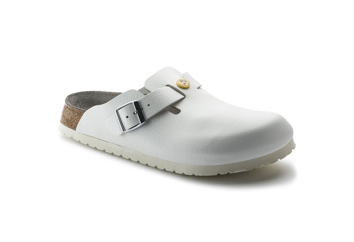 Birkenstock BOSTON ESD Pantolette antistatisch, aus Naturleder (weiß)
