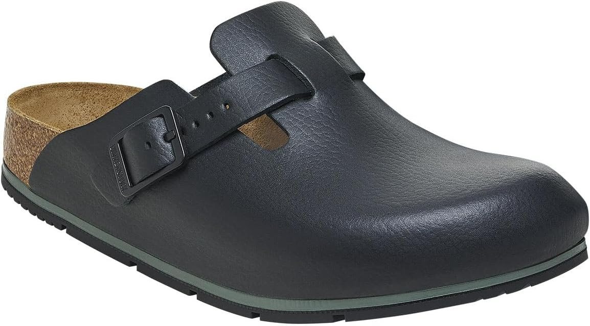 Birkenstock Damen Herren Boston Pro Hausschuhe Leder Pantoletten - Anatomischer Clog Zertifiziert EN ISO 20347:2043, Berufsschuhe für Medizin & Gastronomie