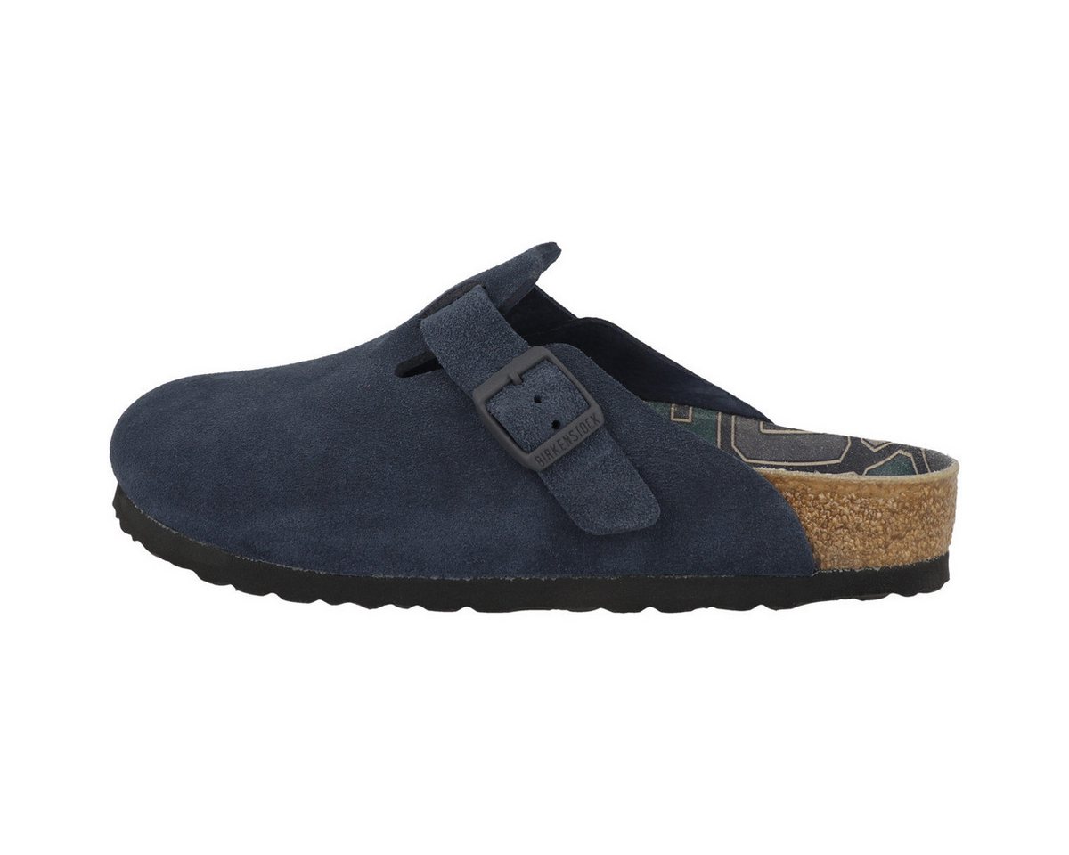 Birkenstock Boston Veloursleder normal Unisex Erwachsene Clog Sandalen, Hausschuhe, Pantoletten, Badeschuhe, Gartenschuhe (blau)