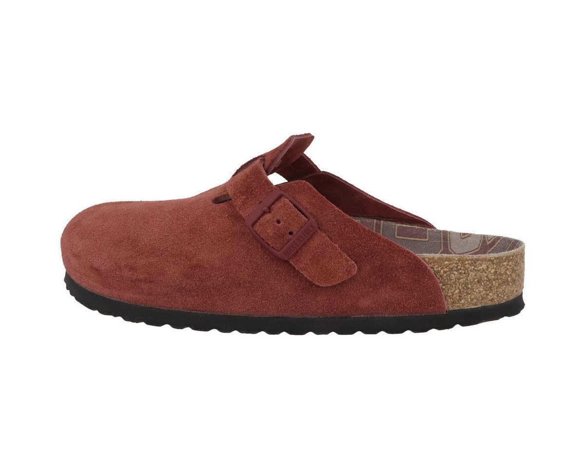 Birkenstock Boston Veloursleder normal Unisex Erwachsene Clog Sandalen, Hausschuhe, Pantoletten, Badeschuhe, Gartenschuhe (rot)