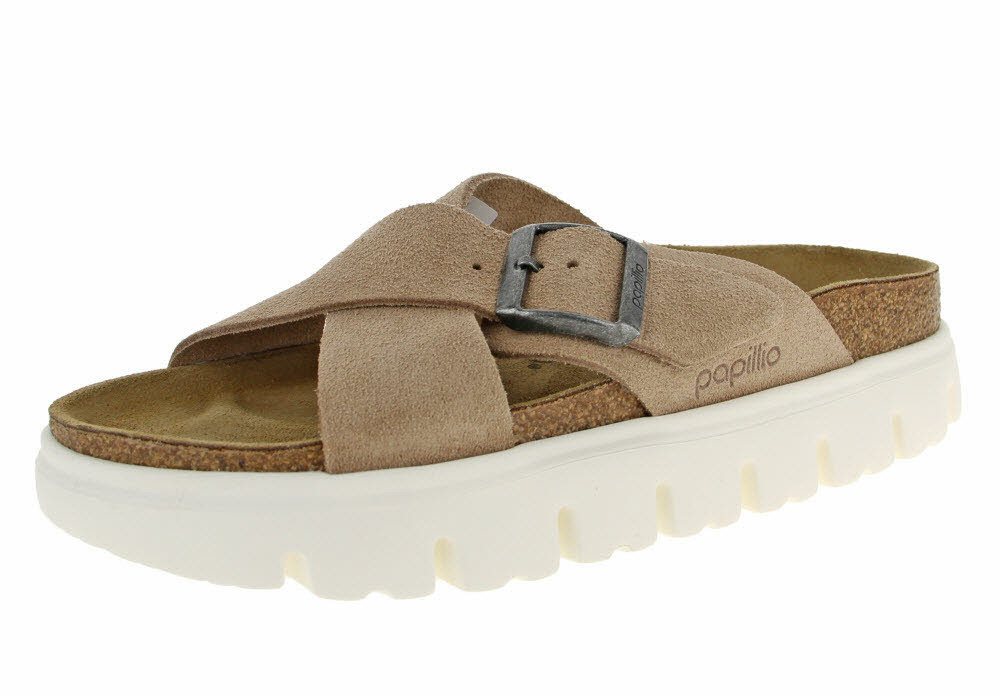 Birkenstock Damen Pantolette Chunky Keilpantolette (beige)