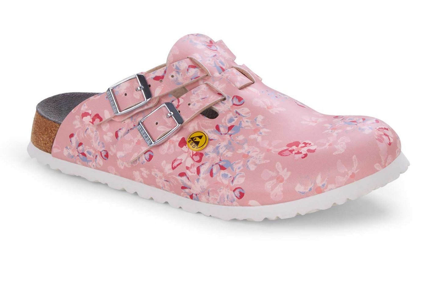 Birkenstock KAY ESD Birko-Flor Clog mit zwei verstellbaren Riemen (Flowers Field Rose)