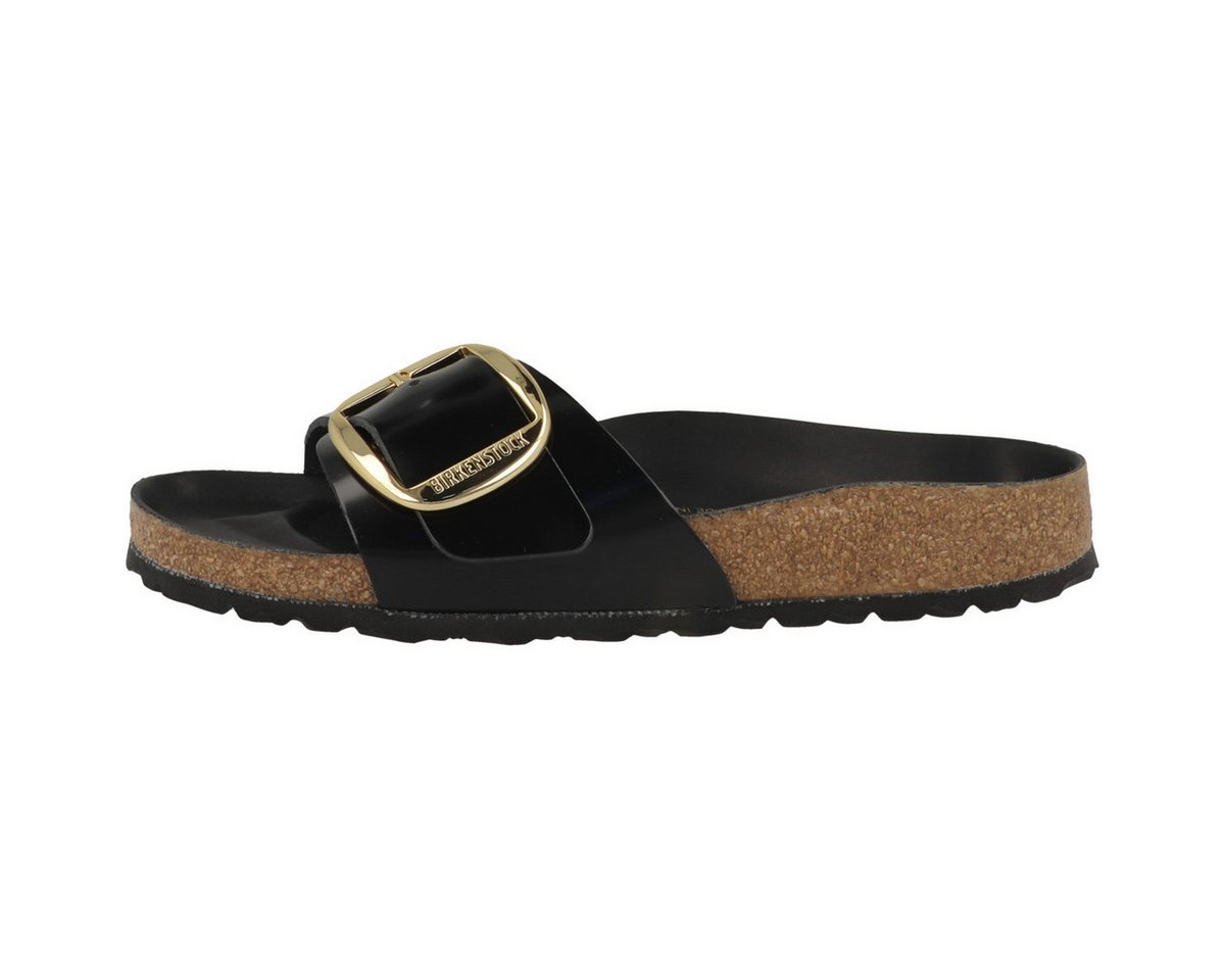 Birkenstock Madrid Big Buckle Naturleder Lack schmal Damen Pantolette Hausschuhe, Sandaletten, Mules, Pantoffeln, Slipper