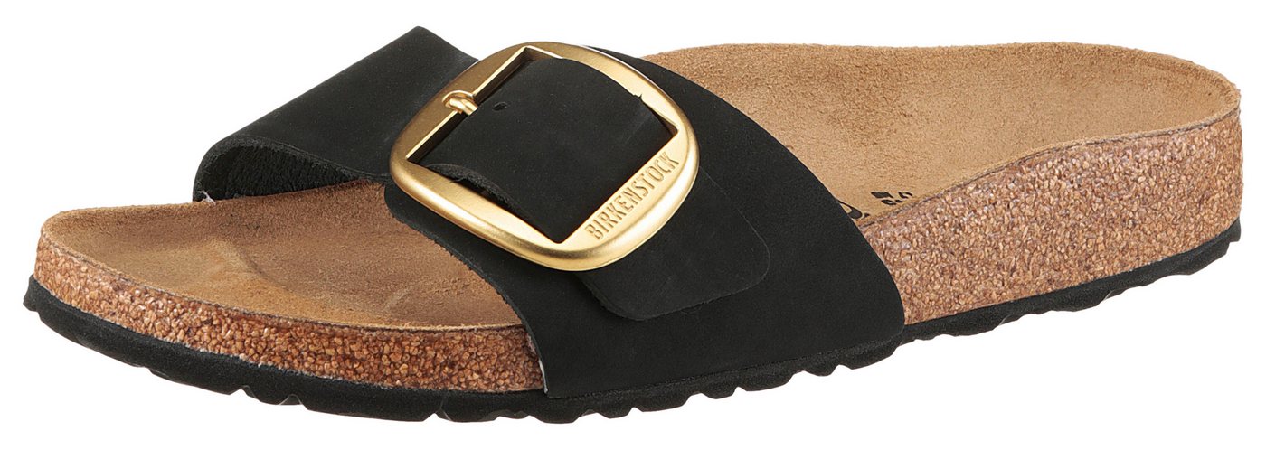 Birkenstock MADRID Pantolette Sommerschuh, Hausschuh, Strandschuh in schmaler Schuhweite E (gold/schwarz)