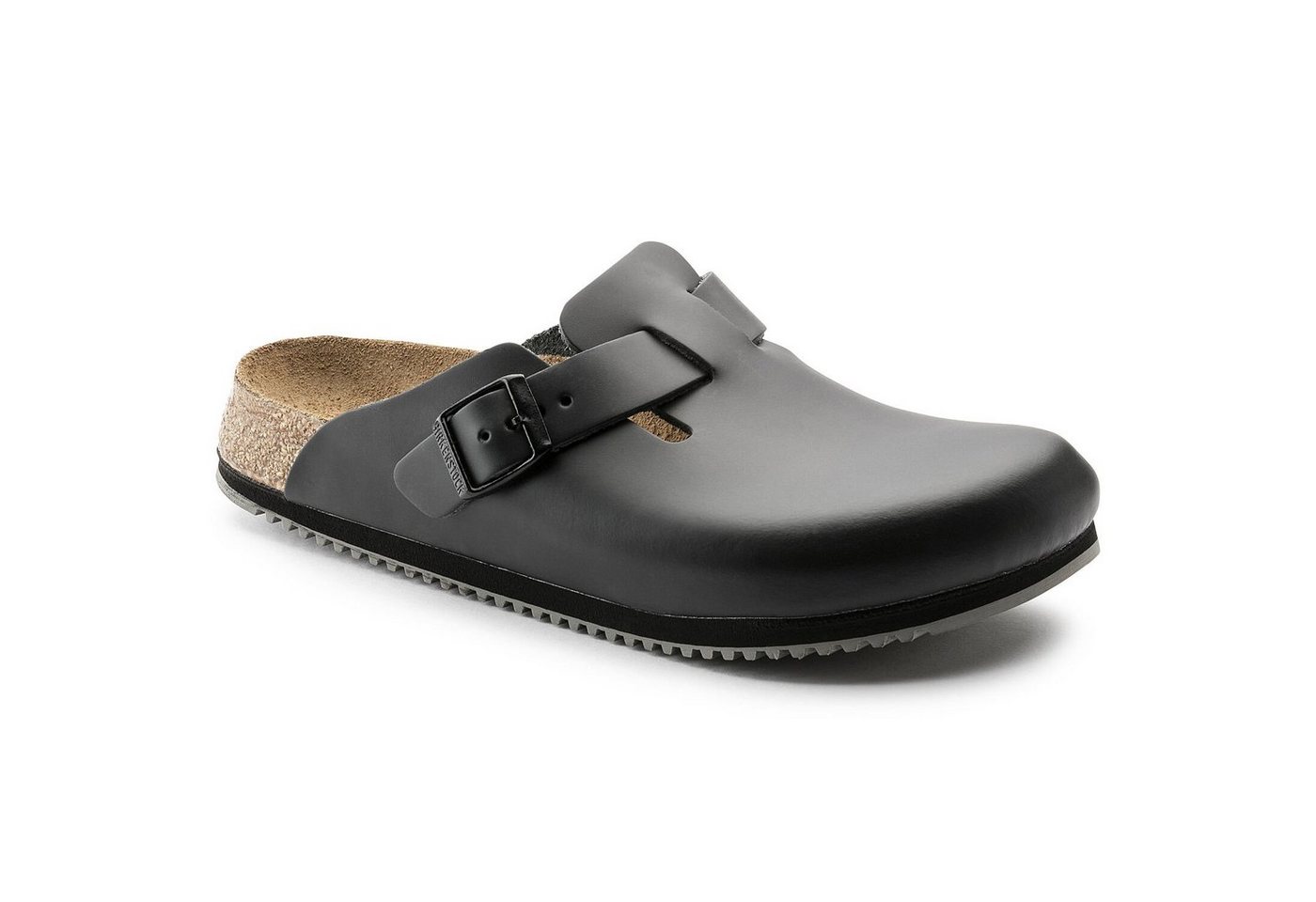 Birkenstock Professional Geschlossener Lederschuh Boston mit bequemen Fußbett aus Kork - Pantolette Hervorragender Tragekomfort - Verloursleder und Rutschfester Eva-Sohle