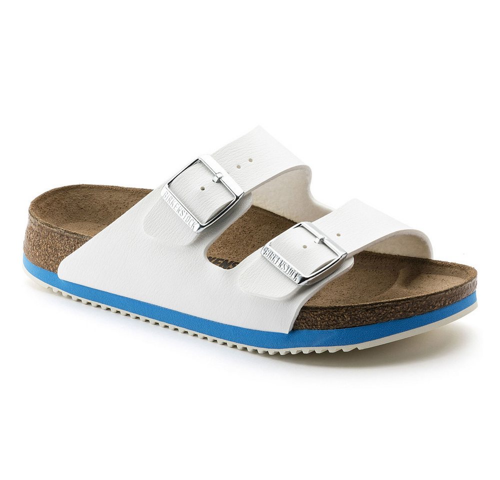 Birkenstock Sandale Arizona Super Grip, Birko-Flor, weiß Pantolette Rutschfeste Sohle & flexible Riemen – perfekt für täglichen Komfort (weiß)