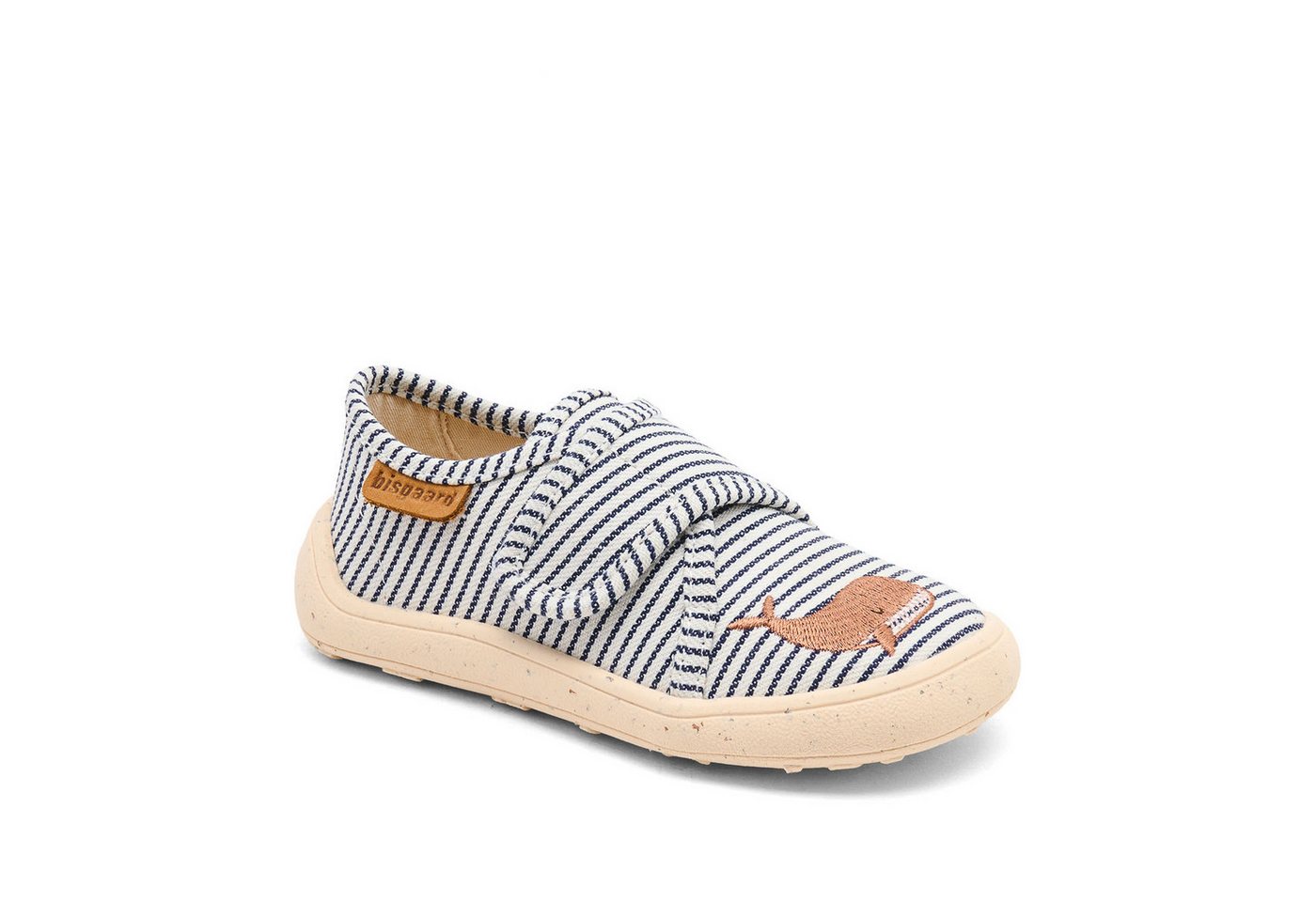 Bisgaard pav Hausschuh Klettschuh mit Stickerei, Größenschablone zum Download (weiß)