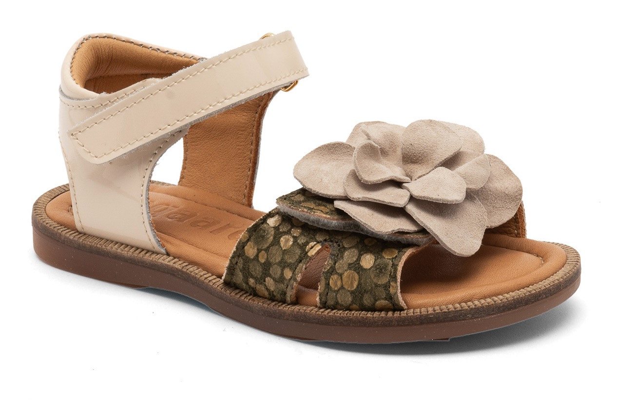 Bisgaard Weite: normal Sandale, Klettschuh, Festtagsschuh aus Leder, Größenschablone zum Download (beige)