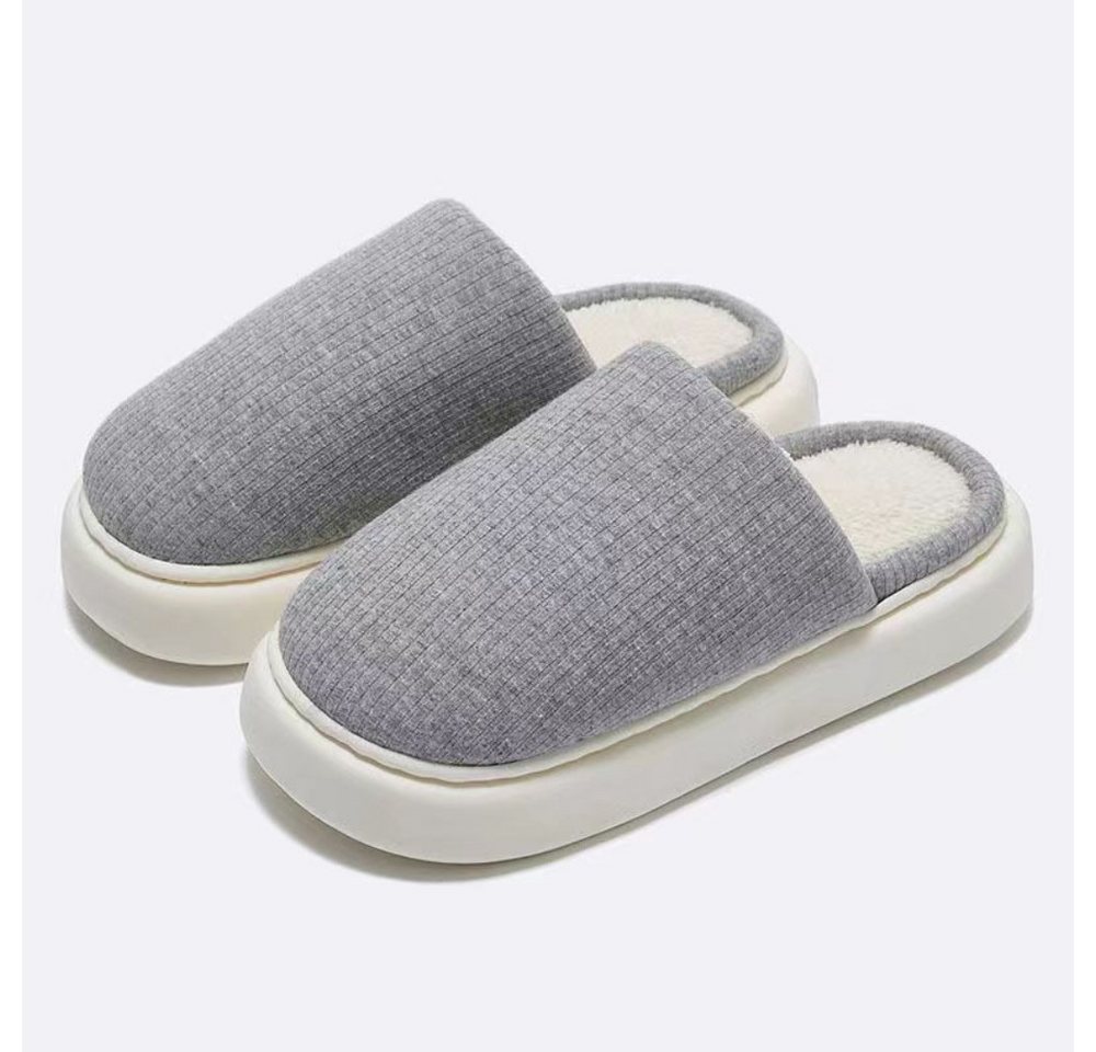 Blusmart Plüschhausschuhe für Damen im Herbst und Winter Plüsch Hausschuhe (Warme und bequeme, Dicke EVA-Sohle) Lndoor Home rutschfest Kuschelige Weite Leichte Hausschuhe