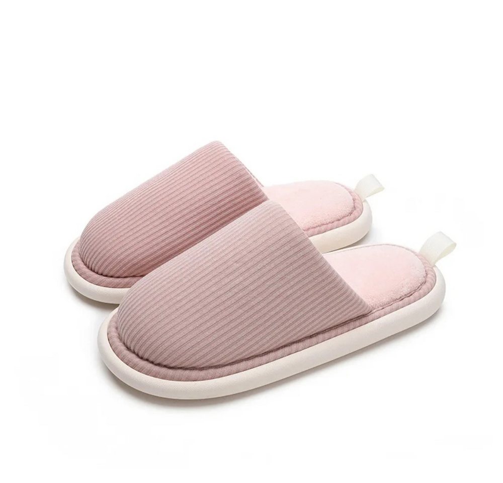 Blusmart Winterliche Hausschuhe aus Plüschbaumwolle für Herren und Damen Plüsch Hausschuhe (Rutschfest, Warm, Dicke EVA-Sohle) Lndoor Home rutschfest Kuschelige Weite Leichte Hausschuhe