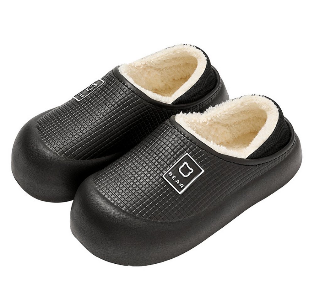 Blusmart Winterliche Plüsch-Baumwollpantoffeln Plüsch Hausschuhe (Dicke Sohle, wasserdichte Rutschen, Atmungsaktiv, warm und wasserdicht) Für Hause und draußen